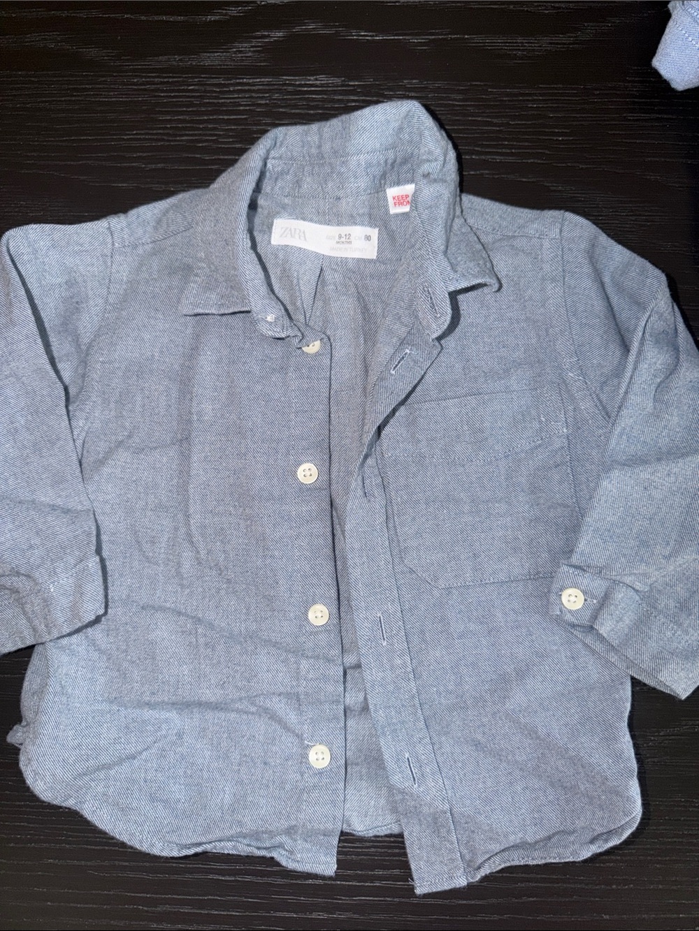 Zara Kids Denim-Style Light Blue Button Jacket